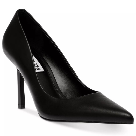 Steve Madden Classic Leather Black Heels - Picture 2 of 6